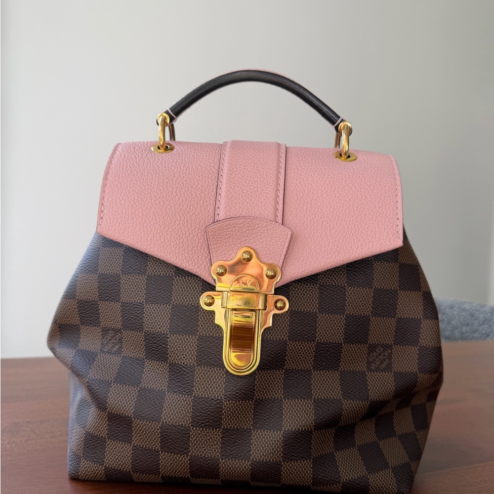 Louis Vuitton Pink and Brown Checkered Backpack